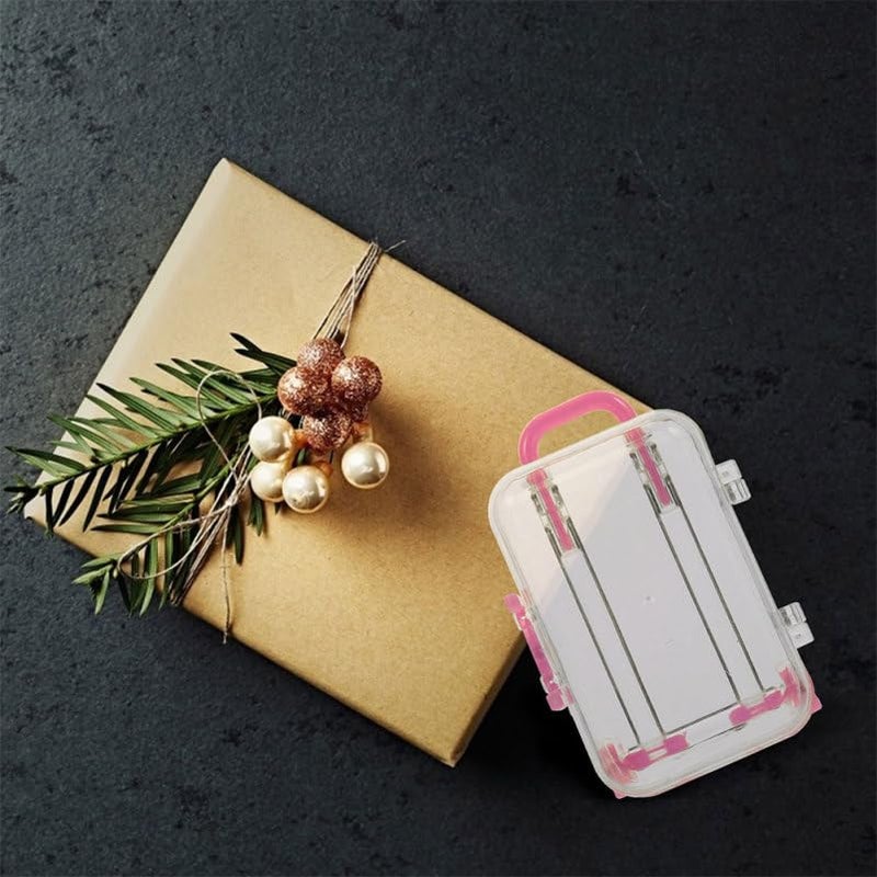 BUGUUYO Mini Suitcase Candy Boxes with Handle 3X2X1.5 Inch Clear Wedding Favor Packing Boxes for Party Supplies and Packaging - Image 4