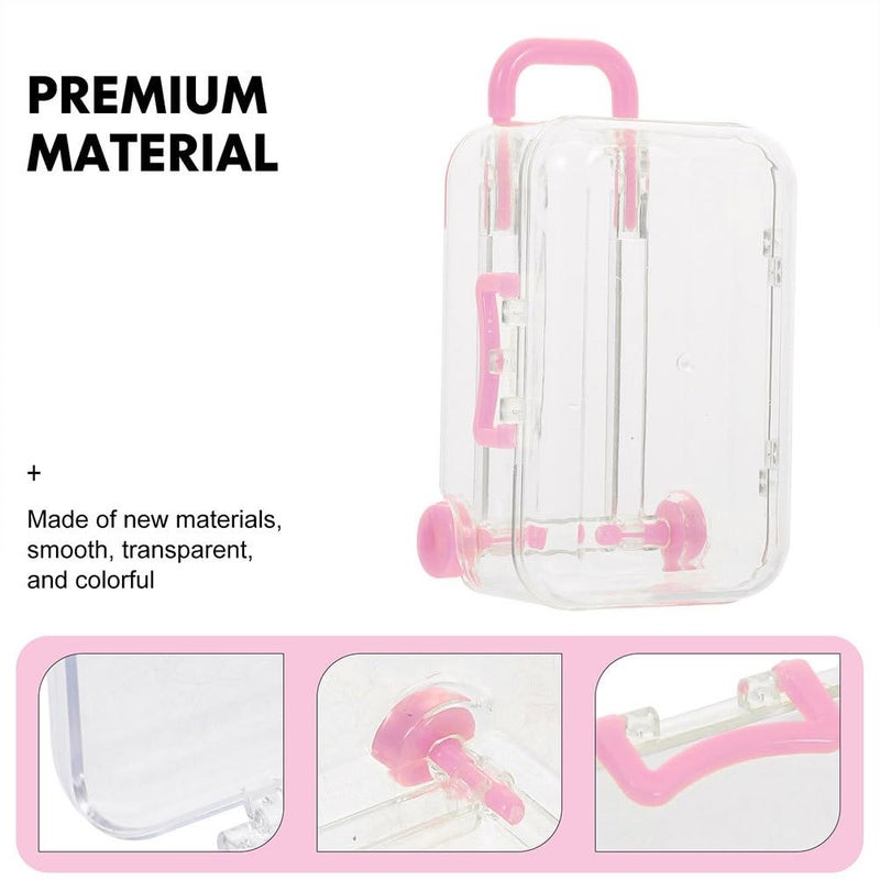 BUGUUYO Mini Suitcase Candy Boxes with Handle 3X2X1.5 Inch Clear Wedding Favor Packing Boxes for Party Supplies and Packaging - Image 5