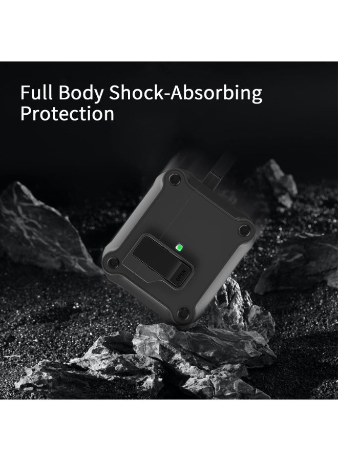 ANYOGRO Airpods 3 Case Cover for Women Men,  Automatic Security Locking Clip Case for Airpods 3rd Generation 2021 Front LED Visible Black - Image 4