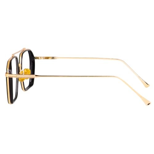 Dervin Blue Light Blocking Glasses Gaming Filter Transparent Hexagon Eyeglasses for Eye Protection Men Women, Computer/Tablet/Laptop/Mobile/TV, Anti-blue & Anti eyestrain (Gold) - Image 3