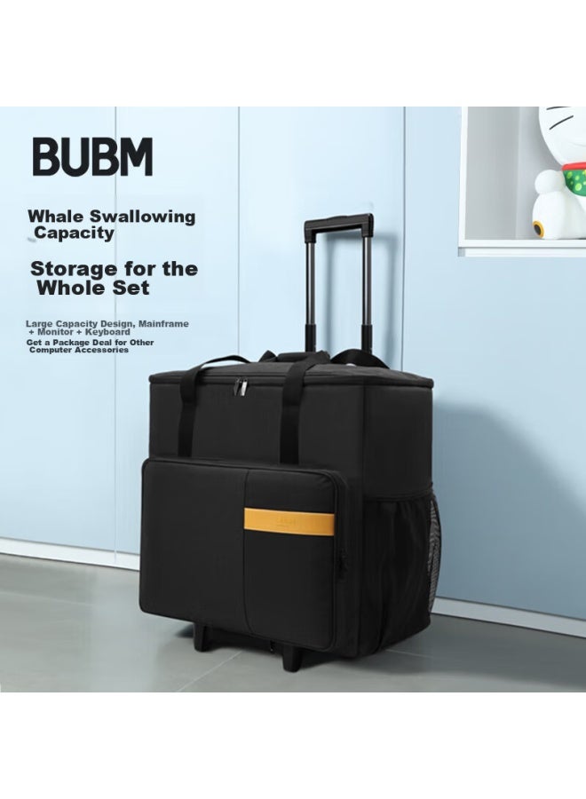 BUBM حقيبة كمبيوتر مكتبي من بوبم - حقيبة تخزين لحقيبة الألعاب، حقيبة مضيف، حقيبة شاشة، لوحة مفاتيح، ملحقات، حقيبة مضيف قابلة للفصل مع قضيب سحب - Image 5