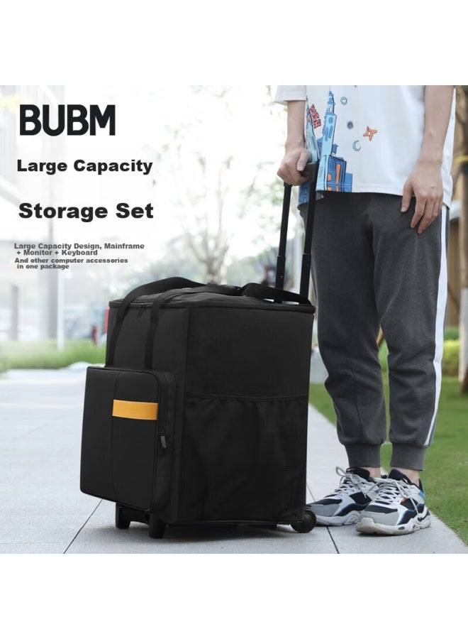 BUBM حقيبة كمبيوتر مكتبي من بوبم - حقيبة تخزين لحقيبة الألعاب، حقيبة مضيف، حقيبة شاشة، لوحة مفاتيح، ملحقات، حقيبة مضيف قابلة للفصل مع قضيب سحب - Image 1