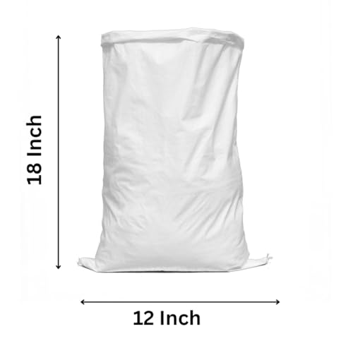 PackSmith White Gunny Bags 12x18 Inches | 10Kg Capacity Lightweight Woven Bora for Food Parcel Packing | Reusable Sack for Storage, Courier, Household Use | Empty Poly Bag Set of 10 Pieces - Image 2