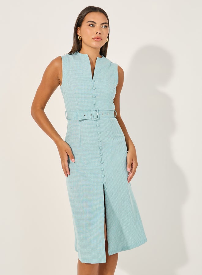 Styli Belted Buttoned Dress - Image 3