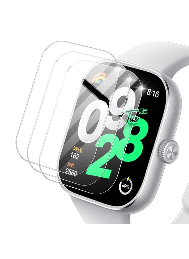 O Ozone (Pack of 3) Screen Protector For Redmi Watch 4, Full Coverage Transparent Anti Scratch Hydrogel Film Screen Guard Protector - Clear  - Image 1
