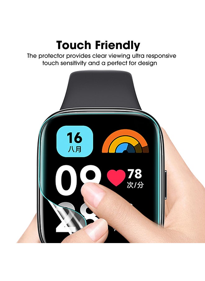 O Ozone (Pack of 3) Screen Protector For Redmi Watch 4, Full Coverage Transparent Anti Scratch Hydrogel Film Screen Guard Protector - Clear  - Image 5