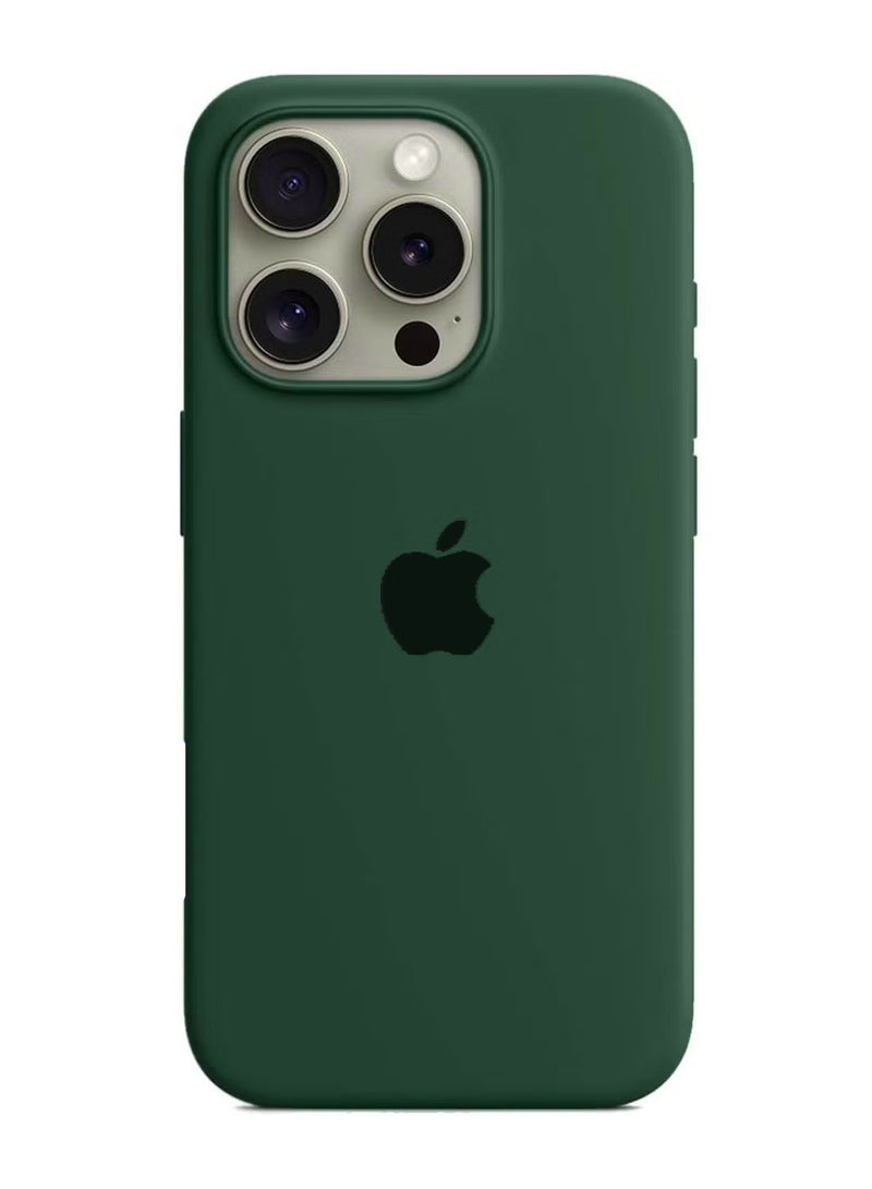 Wtech Apple iPhone 16 Pro 2024 Premium Soft Liquid Silicone Case Cover - Dark Green