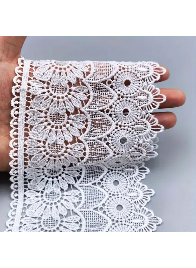 Black Polyester Lace Trim 2 Yards with Floral Scalloped Edges for Wedding DIY Craft - Image 4