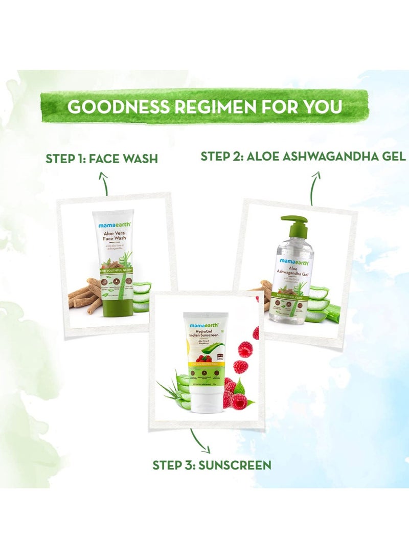 Aloe Ashwagandha Gel, for face, with Aloe Vera & Ashwagandha for a Youthful Glow - 300 ml