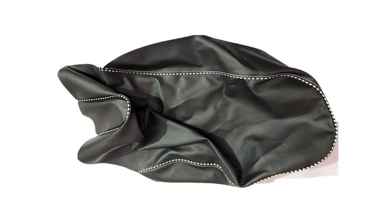 Guance Stapler Fitting PU Leather with Black and White Piping Waterproof Scooty Seat Cover (Black) for Vespa ZX 125 - Image 4
