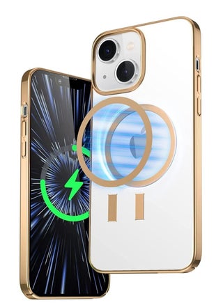 Built-in Magnet Clear Case for iPhone 14, Compatible with Mag-safe Accessories, Slim Thin PC Durable Case Support Wireless Char-ging (iPhone 14, Gold) - pzsku/ZA046425B709AAE2B8EA6Z/45/_/1694240040/0d8d6392-1769-43e0-87ea-301188c475cb