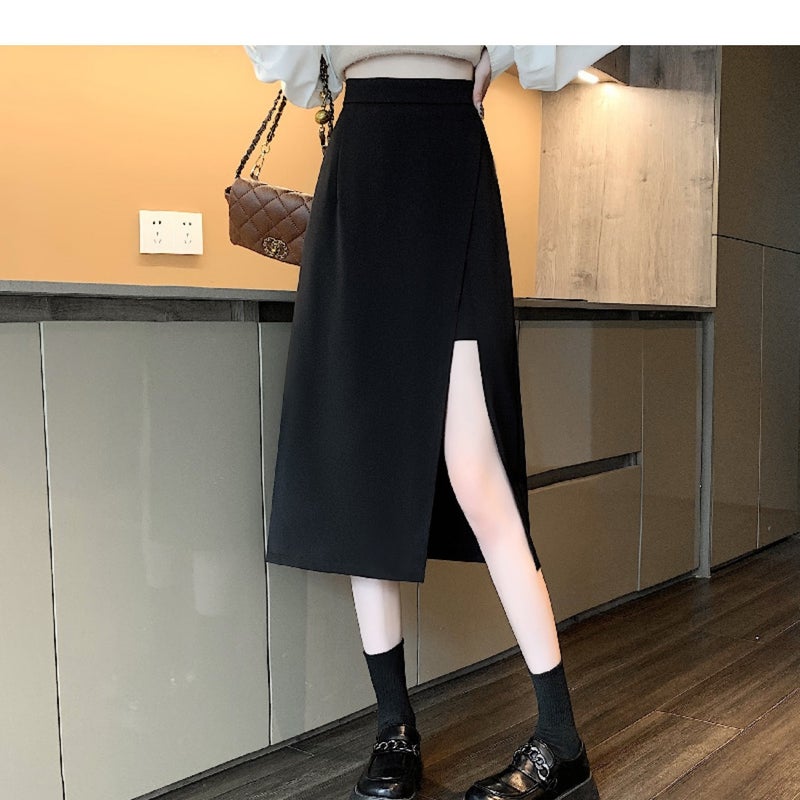 Design Niche Student High-Waist Slim Draped A-Line Skirt Versatile Mid-Length Hip-Hugging Skirt - Image 3