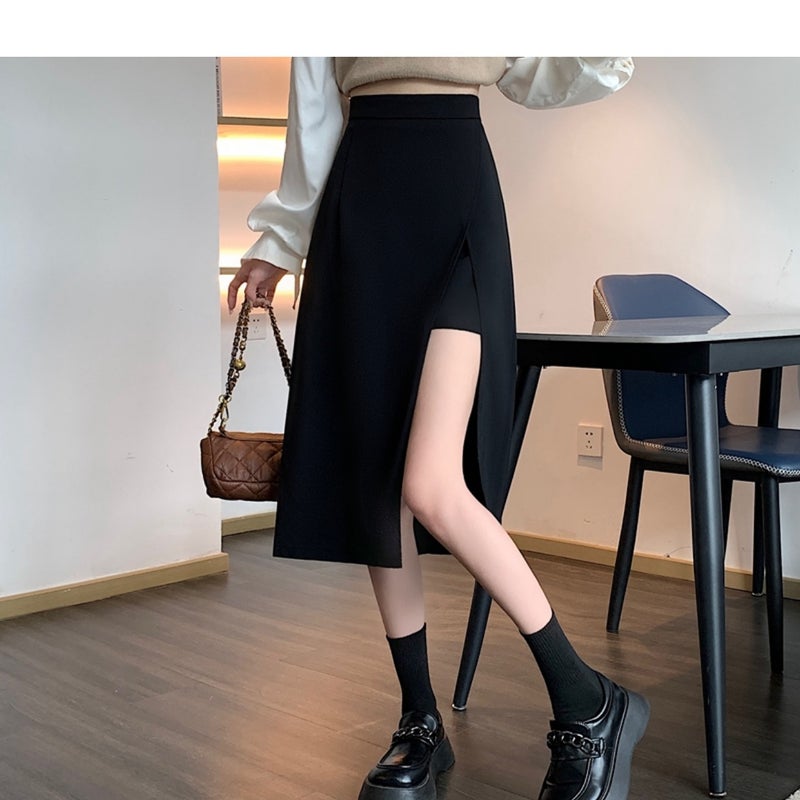 Design Niche Student High-Waist Slim Draped A-Line Skirt Versatile Mid-Length Hip-Hugging Skirt - Image 2