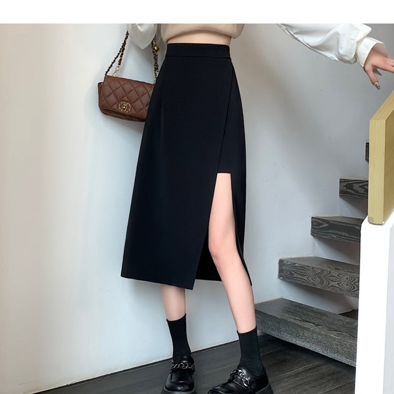 Design Niche Student High-Waist Slim Draped A-Line Skirt Versatile Mid-Length Hip-Hugging Skirt - Image 4