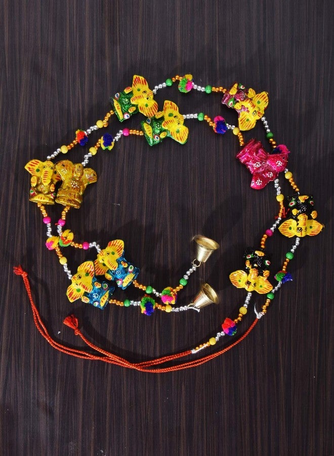 DreamKraft Paper Mache Ganesha Door Hanging Bandarwal for Home Decor, Main Door Decor (96 cm, Multicolour) - Image 2