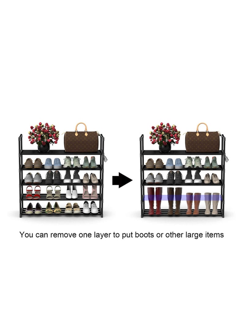 Cool Baby COOLBABY 5 Layer Metal Shoe Rack Adjustable Shoe Rack Storage Organizer Stackable Boot And Shoe Storage For Entrances  - Image 4