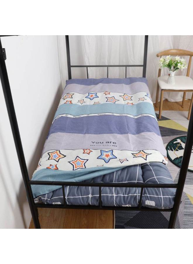 غطاء مرتبة من القطن وغطاء لحاف لسكن الطلاب فردي 90 × 200 غطاء مرتبة غطاء لحاف 190 غطاء مرتبة شامل 0.9 - اللون: أكوامارين [نمط سحاب غطاء المرتبة] قماش لطيف على البشرة - المواصفات: عرض 1.0 متر × طول 2.0 متر - Image 1