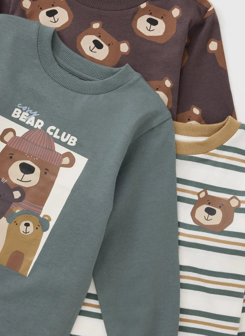 ماتلان 3 Pack Boys Multi Bear Tops