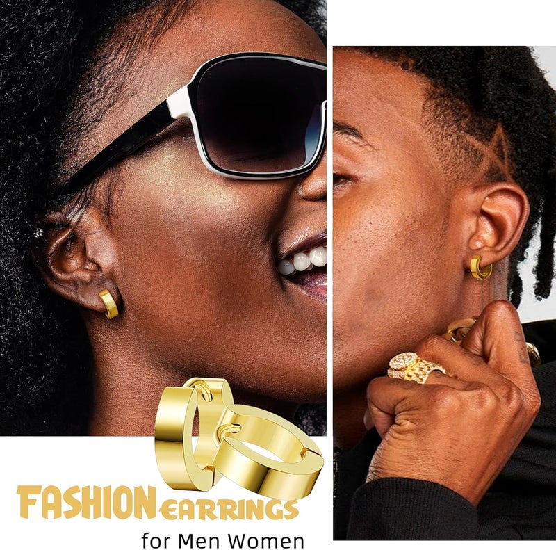 Jstyle Stainless Steel Unique Small Hoop Earrings for Men Huggie Earrings 1 Pairs - Image 3