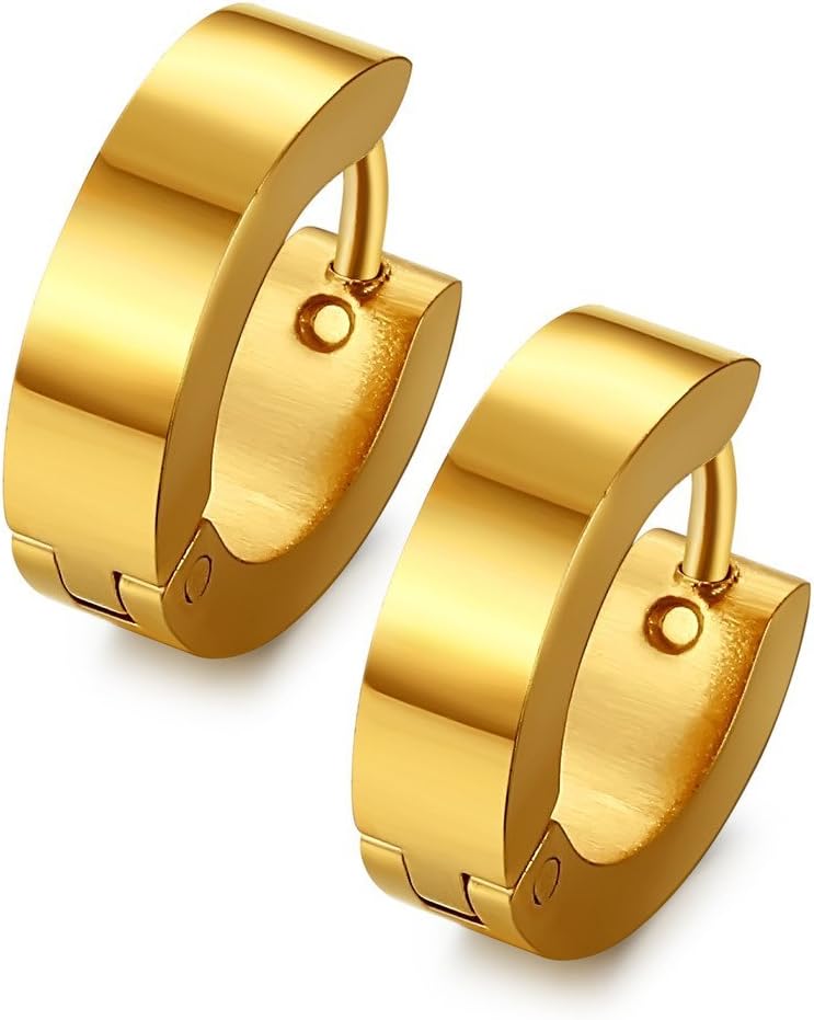 Jstyle Stainless Steel Unique Small Hoop Earrings for Men Huggie Earrings 1 Pairs - Image 1