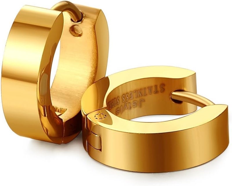Jstyle Stainless Steel Unique Small Hoop Earrings for Men Huggie Earrings 1 Pairs - Image 2