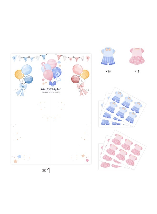 Baby Gender Reveal Board with Stickers Baby Shower Party Voting Poster Games Kit Boy or Girl - Image 1