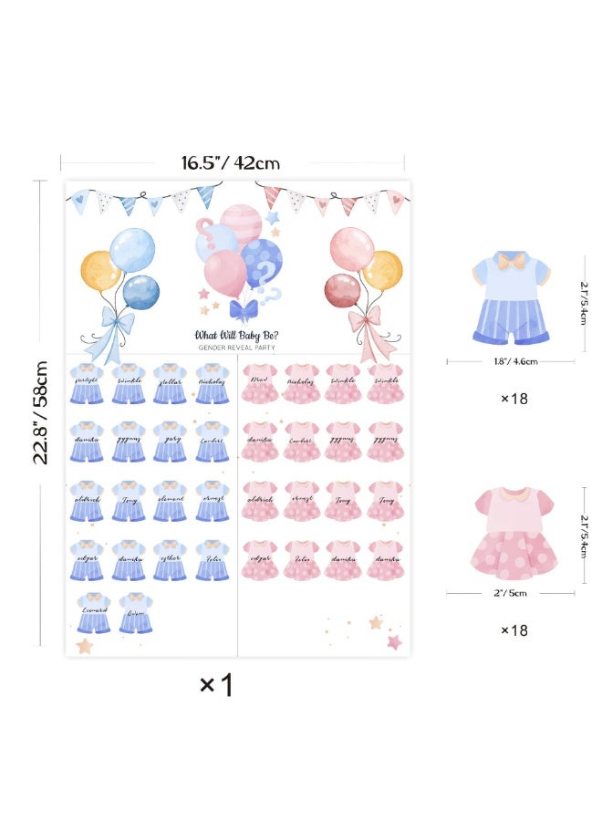 Baby Gender Reveal Board with Stickers Baby Shower Party Voting Poster Games Kit Boy or Girl - Image 2