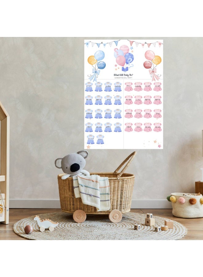 Baby Gender Reveal Board with Stickers Baby Shower Party Voting Poster Games Kit Boy or Girl - Image 3