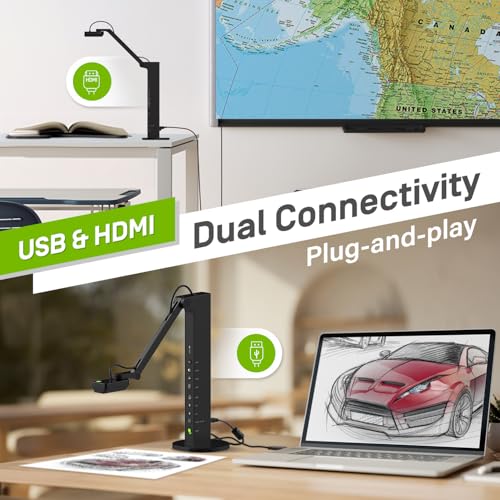IPEVO VZ-R Ultra HDMI/USB Dual-Mode 13MP Document Camera, 4K, Mac, Windows, Chromebook, Connects to IFPs, TVs, Monitors, Projectors Without Computer. for Classroom, Teaching, Learning, Online Meeting - Image 3