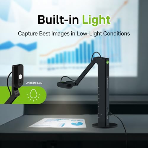 IPEVO VZ-R Ultra HDMI/USB Dual-Mode 13MP Document Camera, 4K, Mac, Windows, Chromebook, Connects to IFPs, TVs, Monitors, Projectors Without Computer. for Classroom, Teaching, Learning, Online Meeting - Image 4