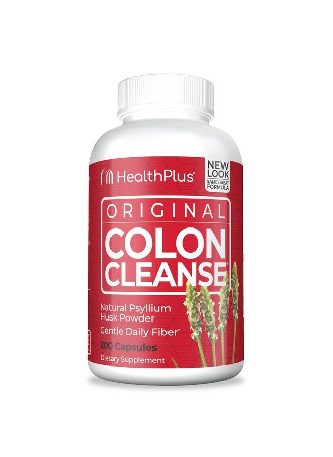 Health Plus Colon Cleanse Natural Daily Fiber Gluten Free Detox Heart Healthy 200 Capsules 33 Servings  - Image 2