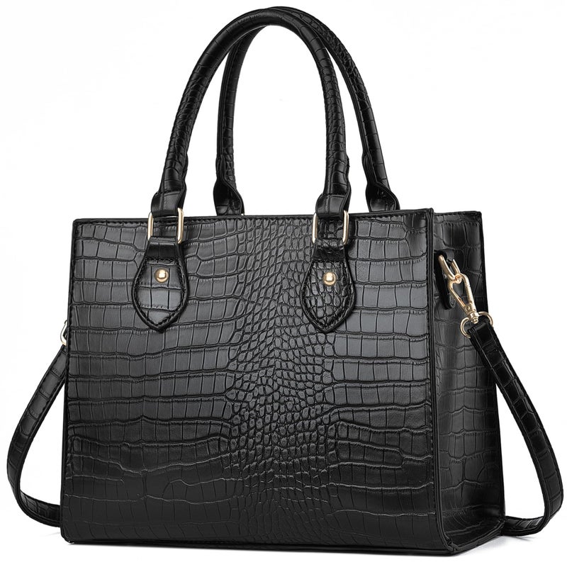 CHICAROUSAL Crossbody Purses and Handbags for Women PU Leather Tote Top Handle Satchel Shoulder Bags (Stw Black) - Image 1
