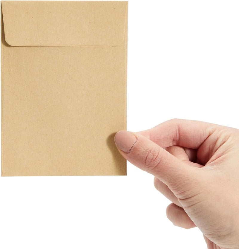 Juvale Juvale 100 Pack Small Seed Saving Envelopes  45x325 Blank Brown Small Paper Envelopes for Seeds Stamps and Mini Parts Storage  - Image 5