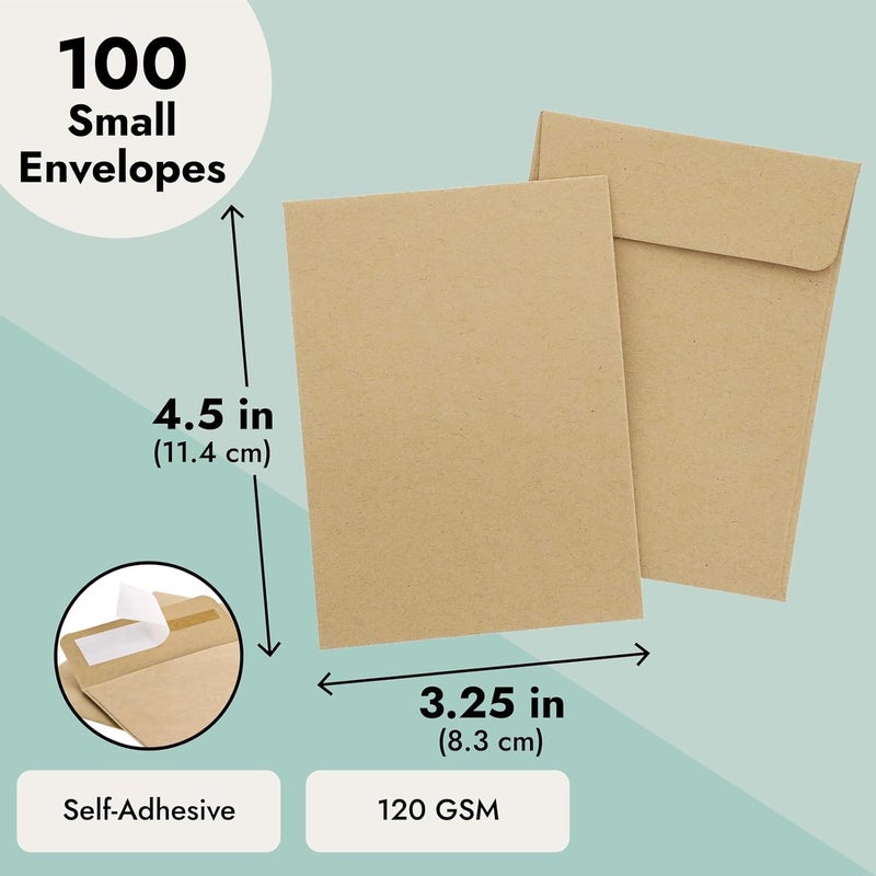 Juvale Juvale 100 Pack Small Seed Saving Envelopes  45x325 Blank Brown Small Paper Envelopes for Seeds Stamps and Mini Parts Storage  - Image 4