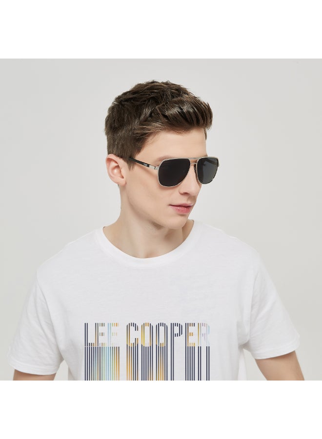 Lee Cooper Men Polarized Sunglasses Silver Frame Smoke Mirror Lens 60mm  - LC1016C03 - Image 5