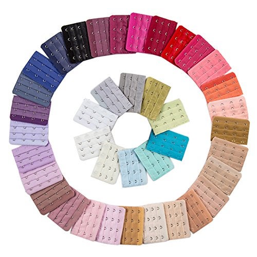 Hustar 20 Pcs Elastic 4 or 5 Hook Bra Strap Extenders Bra Extension for Women 4 Hooks - Image 3