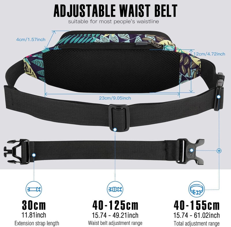 WATERFLY Fanny Pack Waist Bag: Small Hip Pouch Bum Bag Fannie Pack Phanny Fannypack Waistpack Bumbag Beltbag Sport Slim Fashionable for Jogging Hiking Hiker Woman Man - Image 3