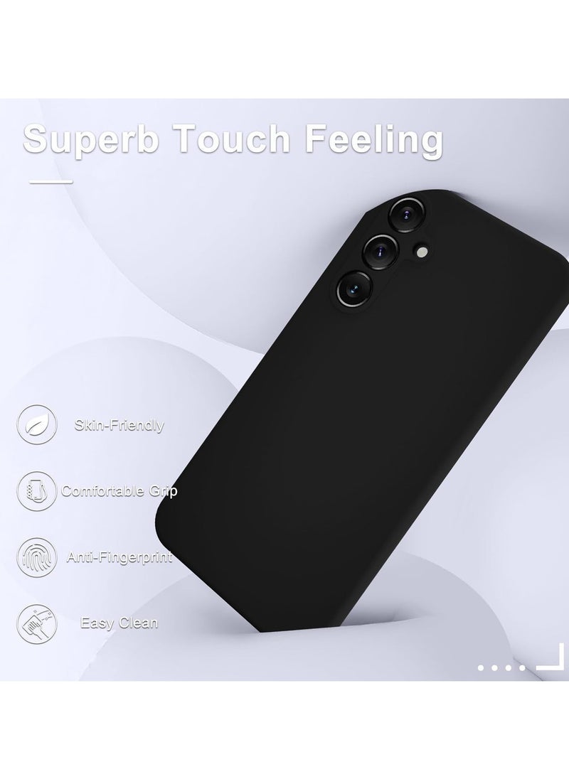 ELTRAZONE Samsung Galaxy S24 FE / Galaxy A55 5G Case – Slim Silicone Phone Cover with 1 Screen Protector, Soft Anti-Scratch Microfiber Lining, Full Body Shockproof Protection, Wireless Charging Compatible, Black - Image 4