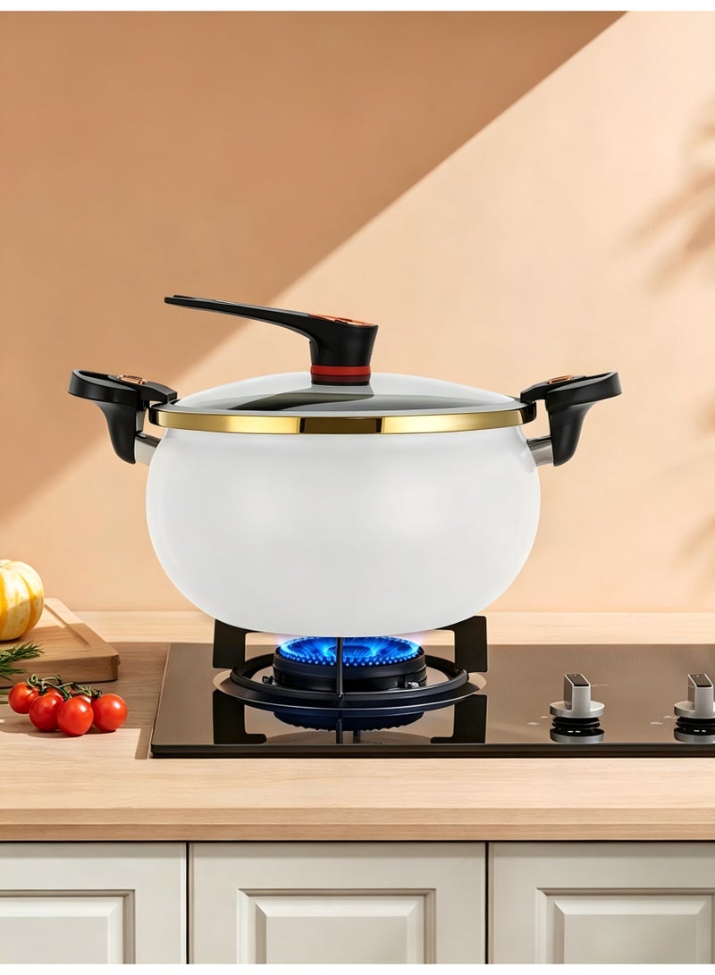 Micro Pressure Cooker, 7L Non Stick Microwave Kitchenware Multi-Function Micropressure Round Cooking Pot Induction Cooker Vertical Stewpot with Twist Lock Handles for Homes Restaurants Hotels - Image 3