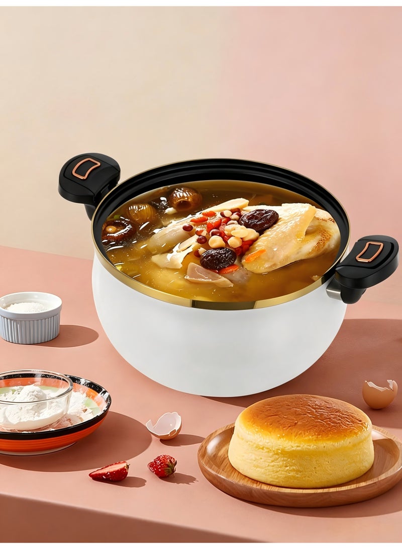 Micro Pressure Cooker, 7L Non Stick Microwave Kitchenware Multi-Function Micropressure Round Cooking Pot Induction Cooker Vertical Stewpot with Twist Lock Handles for Homes Restaurants Hotels - Image 2
