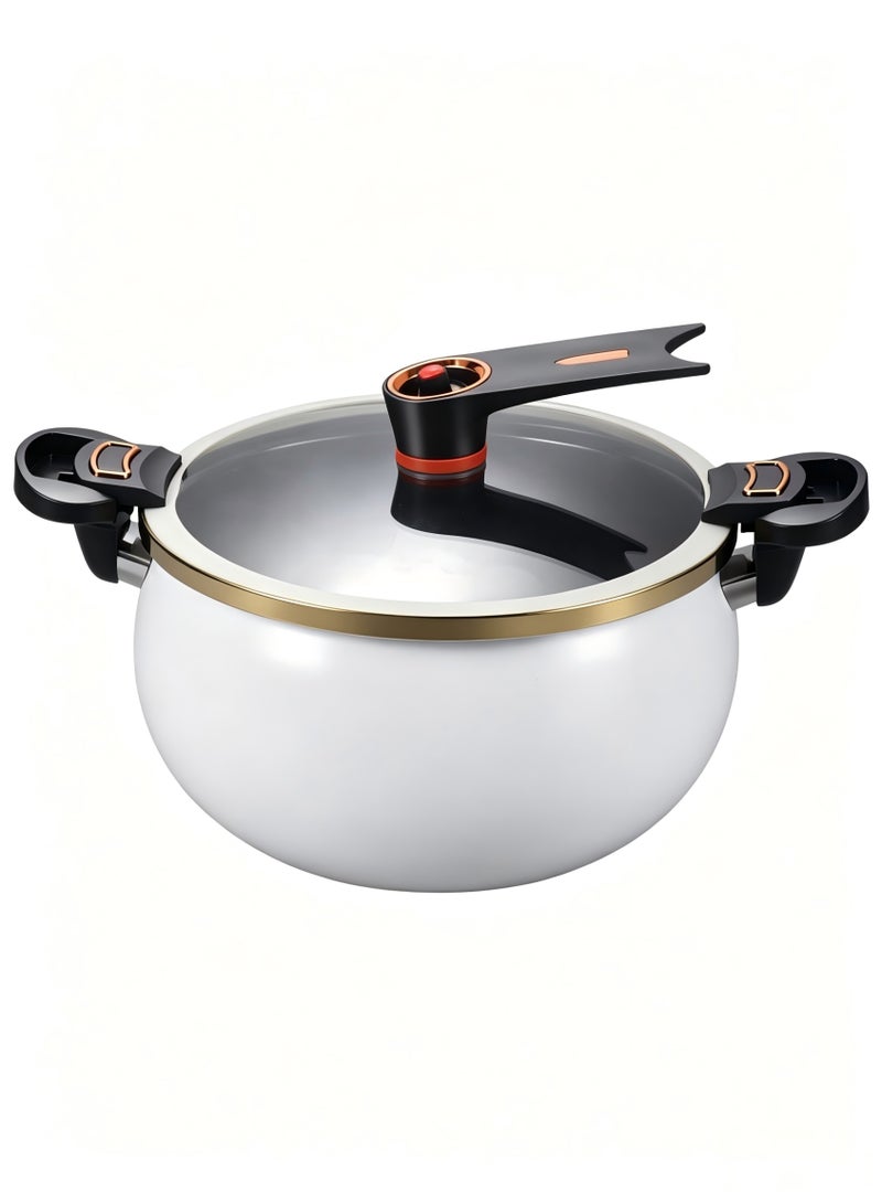 Micro Pressure Cooker, 7L Non Stick Microwave Kitchenware Multi-Function Micropressure Round Cooking Pot Induction Cooker Vertical Stewpot with Twist Lock Handles for Homes Restaurants Hotels - Image 1