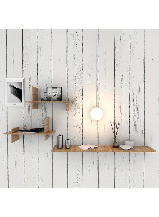 Zeemey 1pc Black and White Wood Contact Paper, Peel and Stick Wallpaper Vinyl Film Self Adhesive Removable Wood Grain Wall Paper for Wall Countertop Cabinet(45*500CM) - Image 1