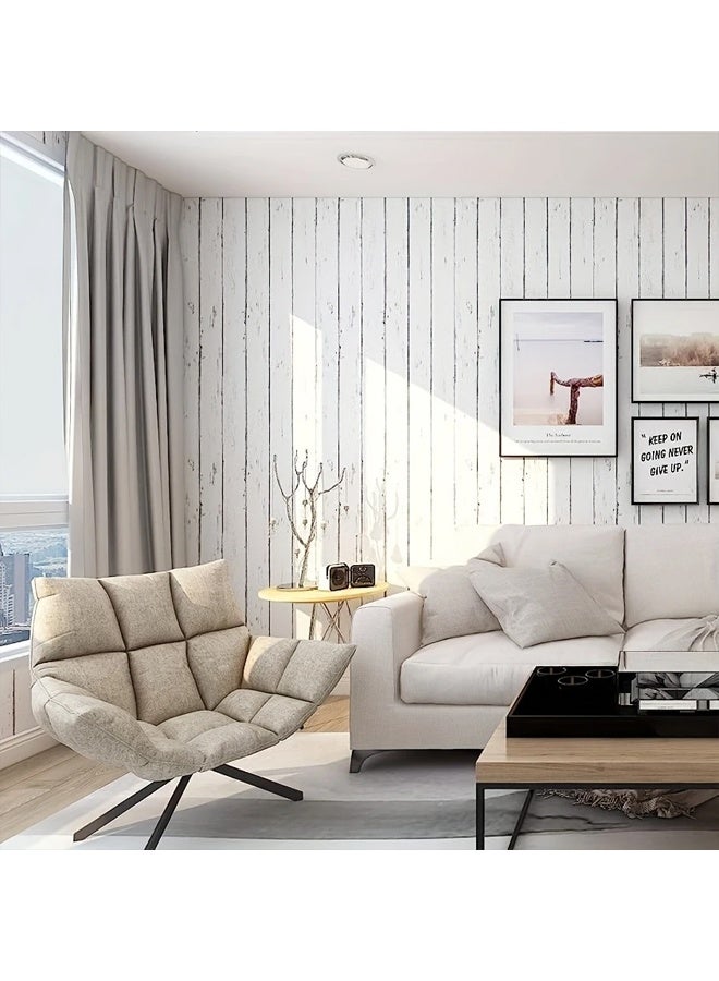 Zeemey 1pc Black and White Wood Contact Paper, Peel and Stick Wallpaper Vinyl Film Self Adhesive Removable Wood Grain Wall Paper for Wall Countertop Cabinet(45*500CM) - Image 3