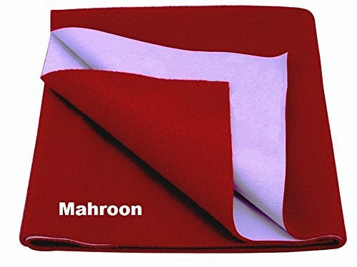 Goodluck Baby Waterproof Bed Protector Dry Sheet by GoodLuck - Size-100cm * 70cm (Maroon, Medium) - Image 1
