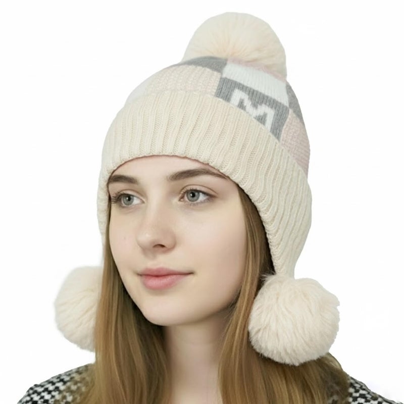 Wearslim ® Warm Knit Hats, Skull Cap with Neck Warmer Winter Wear Beanie Hats Scarf Set for Men and Women - Image 1