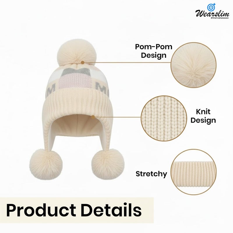 Wearslim ® Warm Knit Hats, Skull Cap with Neck Warmer Winter Wear Beanie Hats Scarf Set for Men and Women - Image 3