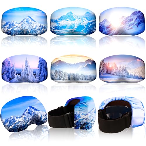 Copkim 6 Pcs Ski Snowboard Goggle Cover Sleeve Protective Goggle Cover Protectors Lens Scratch Dust Protection for Travel Storage Youth and Kids Accessories, 6 Styles - Image 1