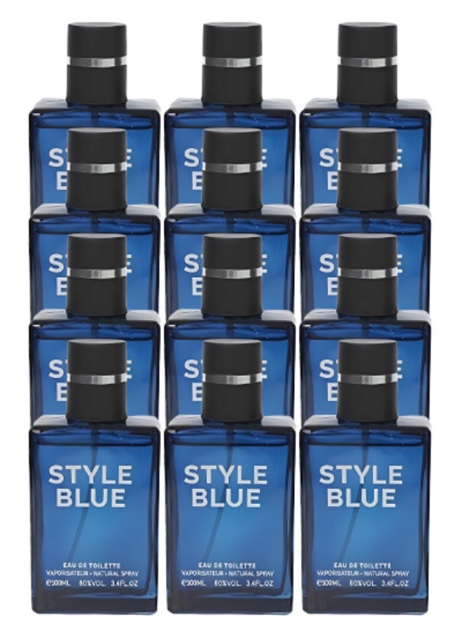 Style 12 Pieces Style Blue Perfume For Men 100ml EDT - Image 1