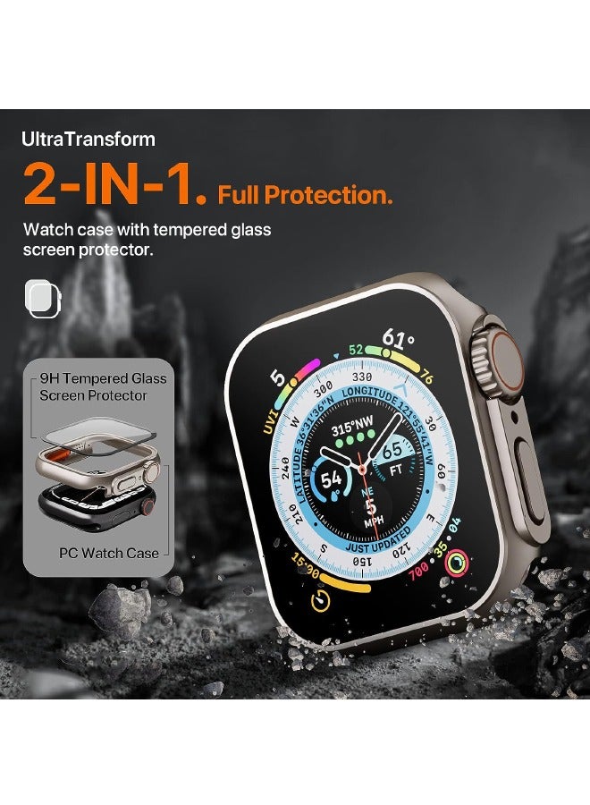 متوافق مع حافظة Apple Watch Series 7/8/9 مقاس 45 مم مع واقي شاشة من الزجاج المقوى، غطاء حافظة مقاوم للماء بتصميم فريد من نوعه من البولي كربونات، ملحقات تغطية كاملة لساعة iWatch 7/8/9 مقاس 45 مم - Image 3
