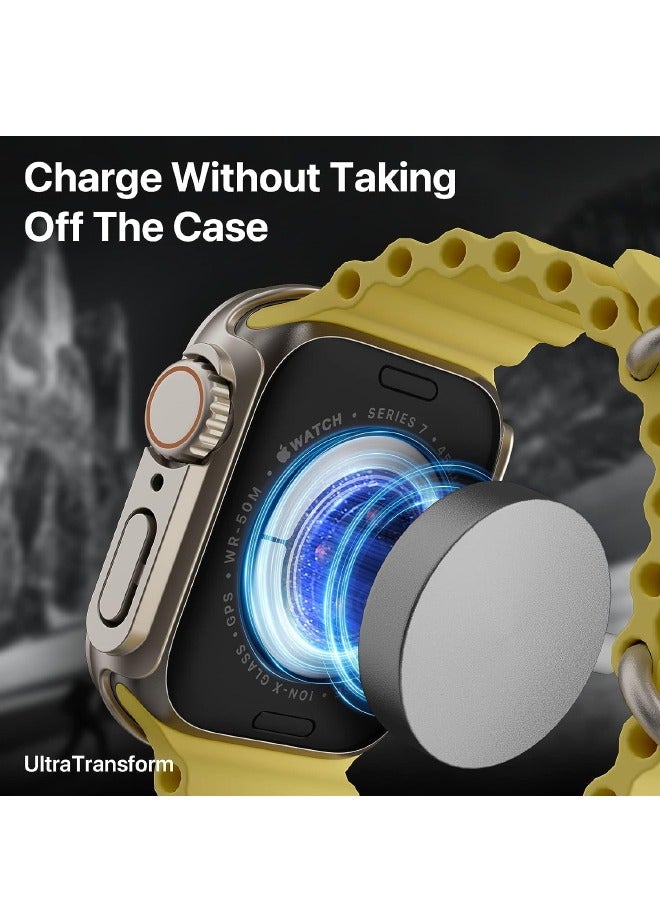 متوافق مع حافظة Apple Watch Series 7/8/9 مقاس 45 مم مع واقي شاشة من الزجاج المقوى، غطاء حافظة مقاوم للماء بتصميم فريد من نوعه من البولي كربونات، ملحقات تغطية كاملة لساعة iWatch 7/8/9 مقاس 45 مم - Image 5